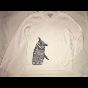 Ivory sweater with owl